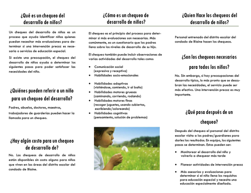Child Developmental Screening Brochure 2024 Spanish 2